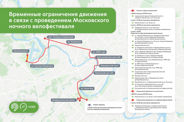 
            В Москве 3 и 4 июля перекроют ряд улиц из-за велофестиваля. Список, карта
        