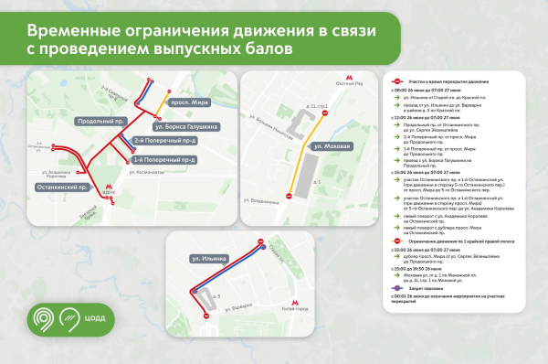 
            В Москве на два дня перекроют ряд улиц из-за выпускных балов. Карта
        