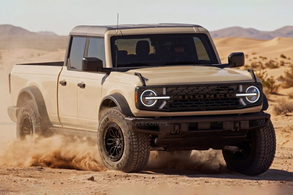 
            Ford Bronco превратится в пикап с рамой и полным приводом. Первые фото
        